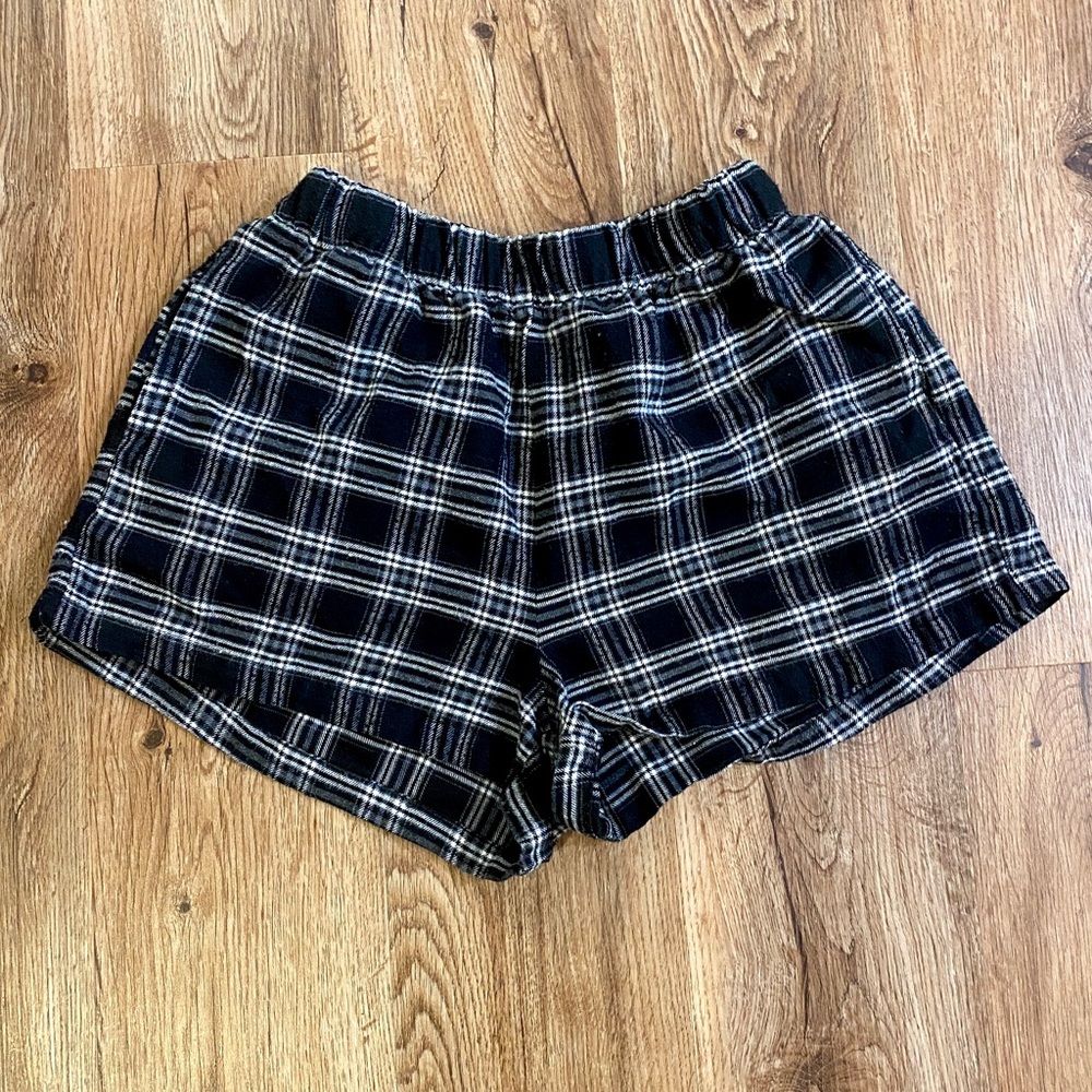 Black and White Plaid Shorts